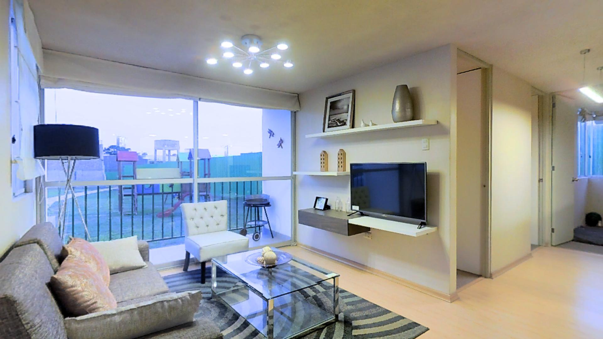 Recorrido virtual 360 de un departamento decorado de Los Jardines Club Residencial, Trujillo