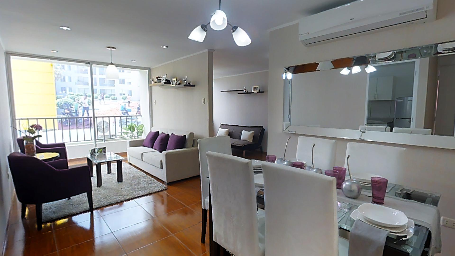 Recorrido virtual 360 de un departamento decorado de Paseo Victoria, Chorrillos