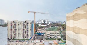 Vista aérea 360° con dron de Mondrian, Ciudaris Inmobiliaria