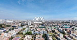 Vista aérea 360° con dron de Colonial, Kallpa Constructora
