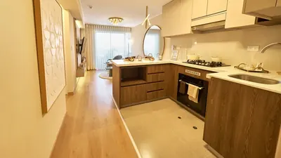 Cocina abierta de un departamento de Mondrian