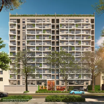 Fachada del edificio Mondrian, de Ciudaris, en Jesús María