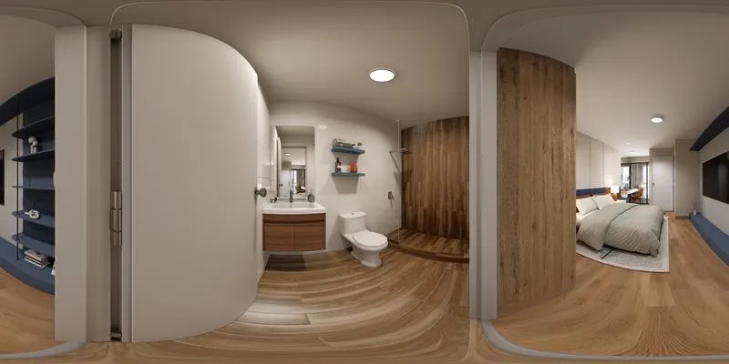 Panorama 360° de Paseo Paz: Baño principal