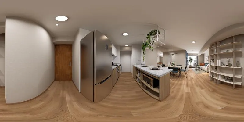 Panorama 360° de Paseo Paz: Sala y comedor