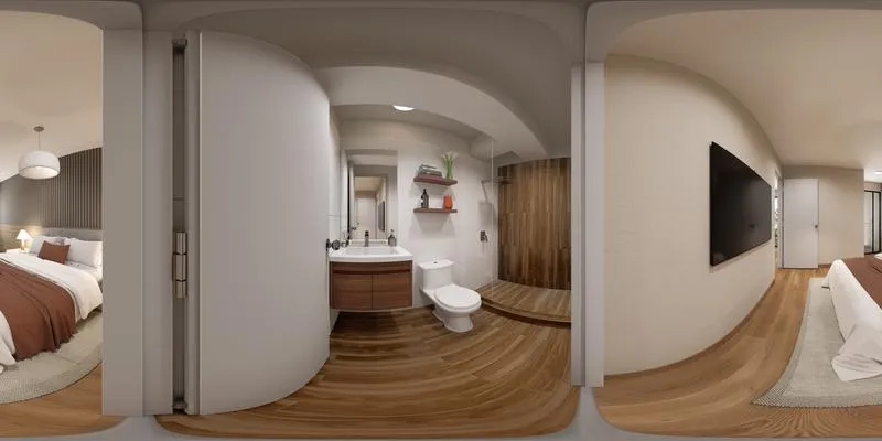 Panorama 360° de Paseo Paz: Baño principal